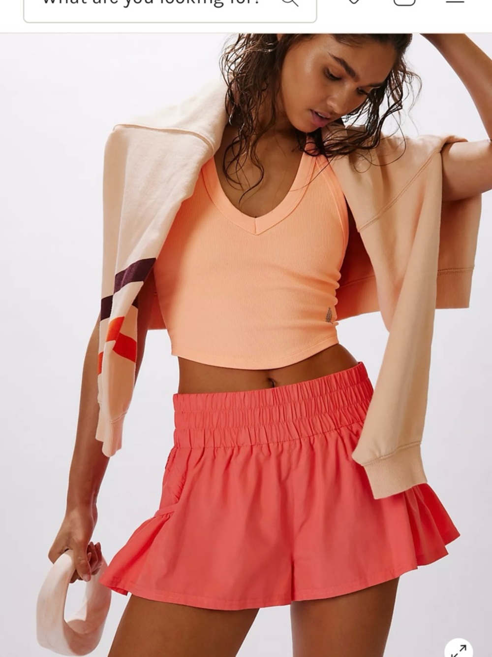 Free People Neon Coral Get Your Flirt On Shorts